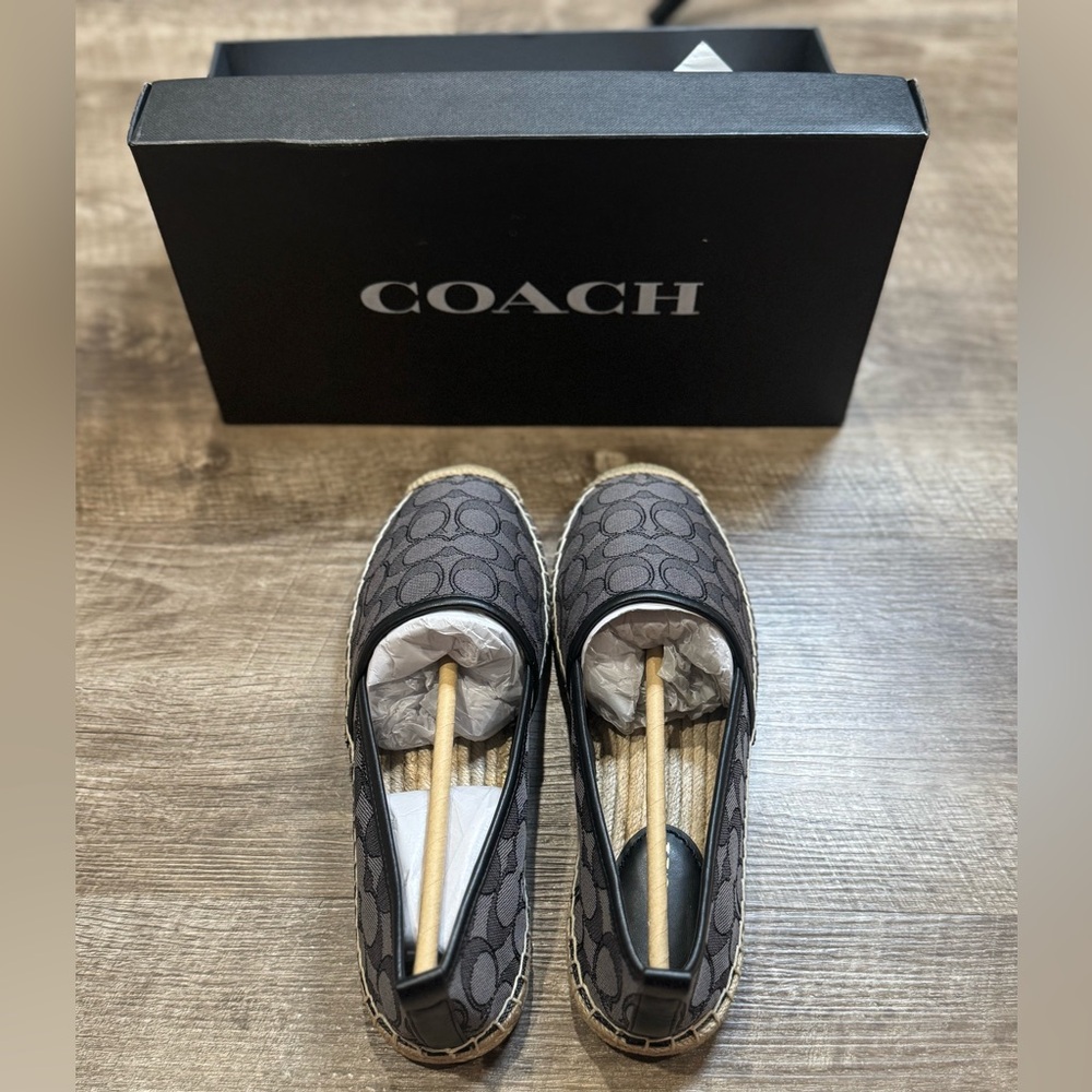NIB - COACH Codi Espadrille In Signature Jacquard - Black - size 9 - Picture 3 of 4